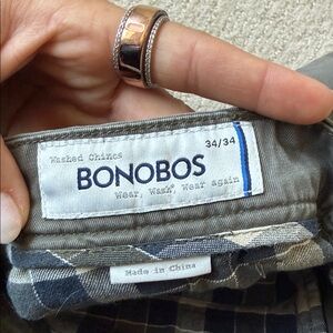 Bonobos Gray Plaid Lined Chinos